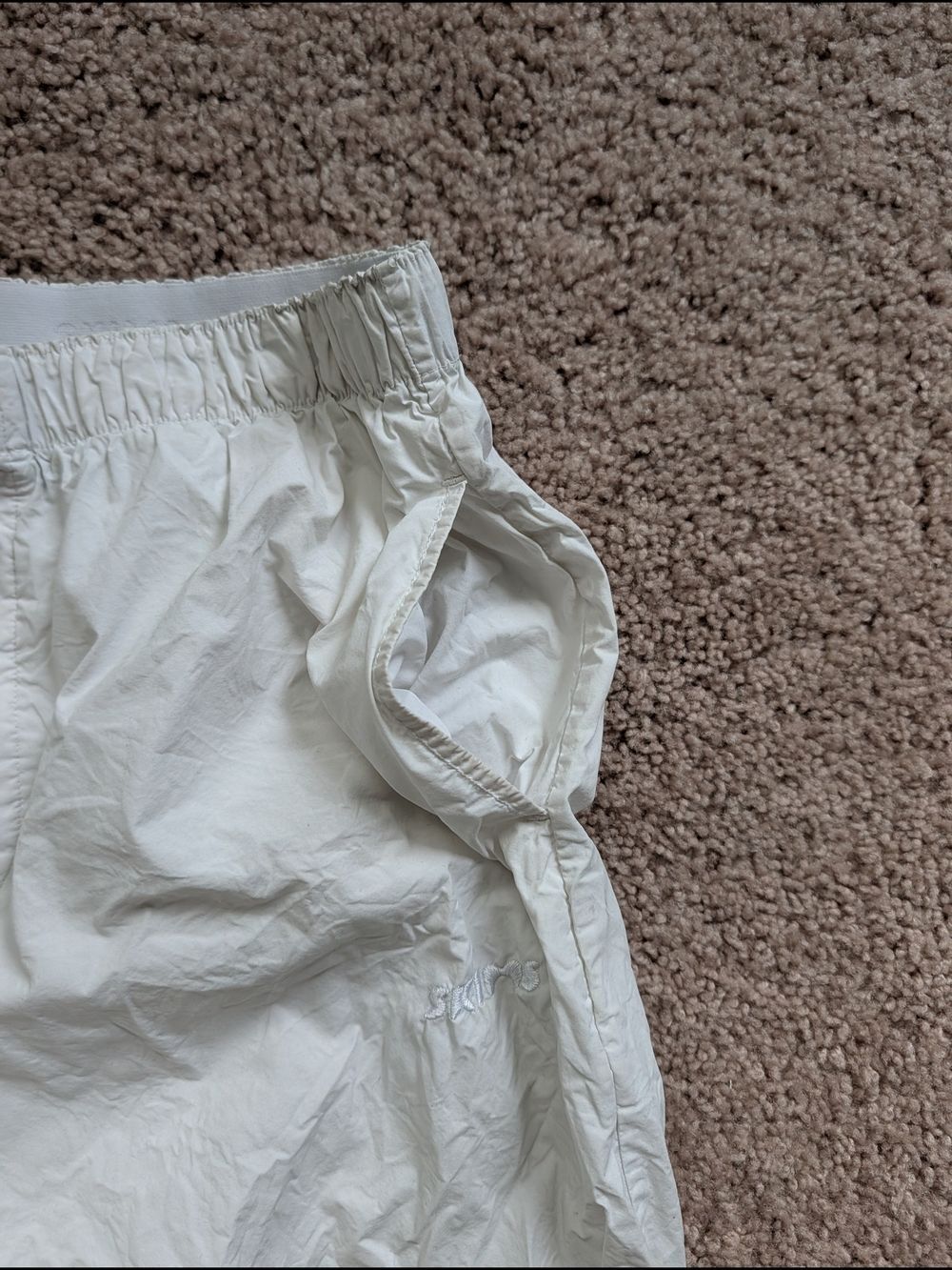 Skims Womens White Straight Leg Poplin Sleep Cotton Pull On Pants Size XS - Picture 4 of 11
